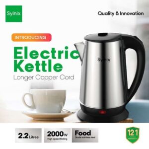 Syinix 2.2L Electric Kettle - Silver SKE22U1