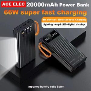 Ace Elec 66W Power Banks 20000 MAh Portable Super Fast Charger