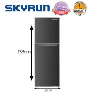 Skyrun 138-Litres Double Door Top Mount Fridge BCD-145A-Grey