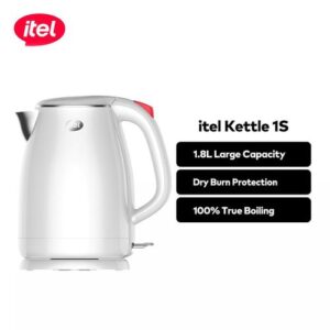 itel Kettle 3Years Warranty 100% Boiling 304 Thickened 1.8L-White