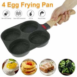 🔥Last Day Discount🔥🔍Non-stick Egg Frying Pan, 4 Holes Skillet With Handle🔍